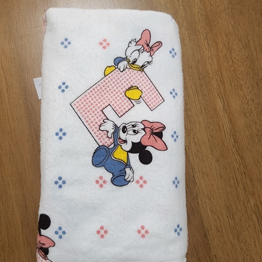 Vintage Dundee Disney Babies ABC Pink‎ Receiving Blanket